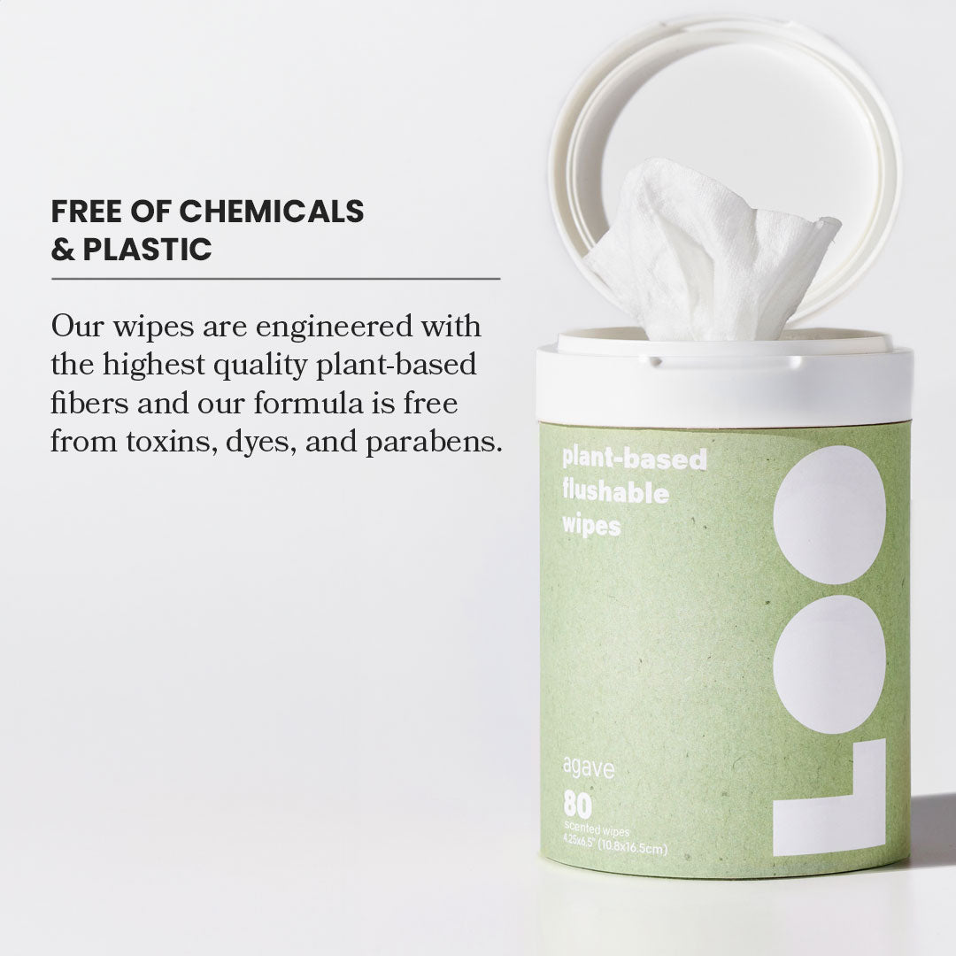 Agave Flushable Wipes Three Pack